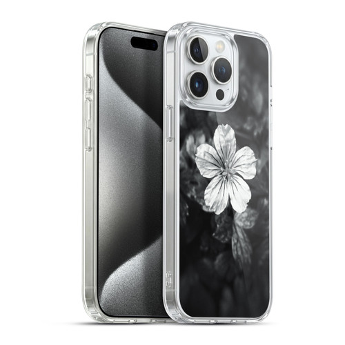 PLdesign Flowers And Leaves Black And White Petal Soft Gel Case for Apple iPhone 15 Pro Max & MagSafe