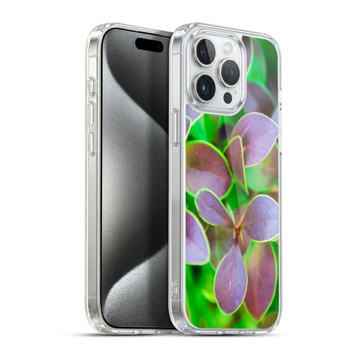 PLdesign Flowers And Leaves Green And Purple Soft Gel Case for Apple iPhone 15 Pro Max & MagSafe