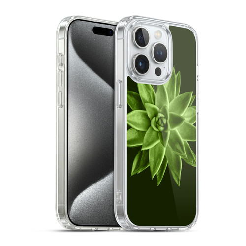 PLdesign Flowers And Leaves Echeveria Agavoides Soft Gel Case for Apple iPhone 15 Pro & MagSafe