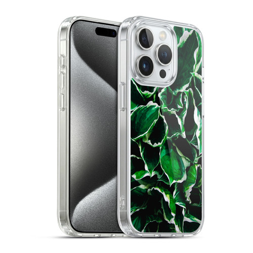 PLdesign Flowers And Leaves Hosta Undulata Albomarginata Soft Gel Case for Apple iPhone 15 Pro & MagSafe