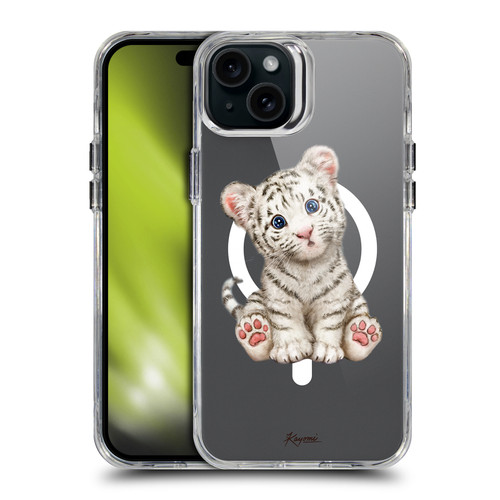 Kayomi Harai Animals Baby White Tiger SHOCKPROOF BUMPER CASE COMPATIBLE WITH Apple iPhone 15 Plus & MAGSAFE