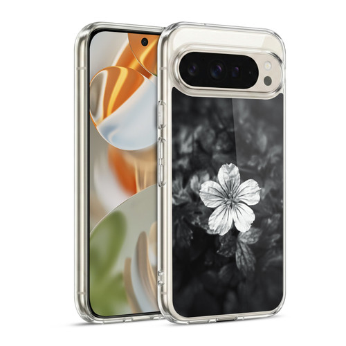 PLdesign Flowers And Leaves Black And White Petal Soft Gel Case for Google Pixel 9 / Pixel 9 Pro