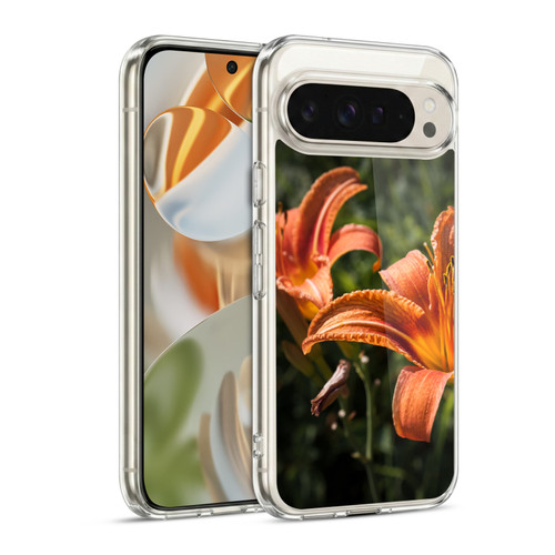 PLdesign Flowers And Leaves Orange Yellow Fire Lily Soft Gel Case for Google Pixel 9 / Pixel 9 Pro