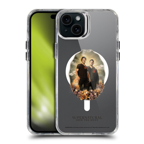 Supernatural Character Art Dean & Sam Halo SHOCKPROOF BUMPER CASE COMPATIBLE WITH Apple iPhone 15 Plus & MAGSAFE