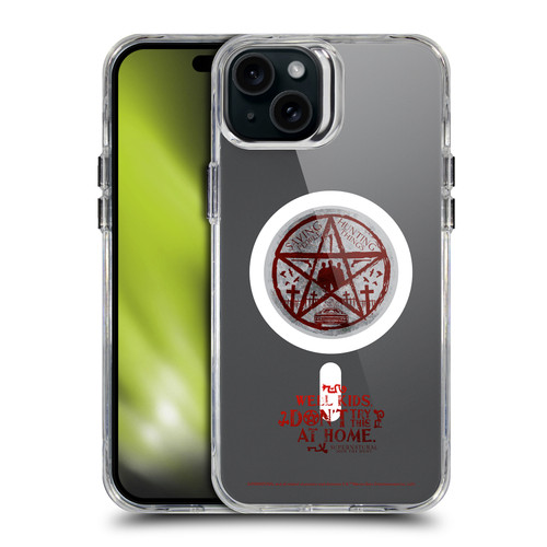 Supernatural Character Art Hunter's Code SHOCKPROOF BUMPER CASE COMPATIBLE WITH Apple iPhone 15 Plus & MAGSAFE