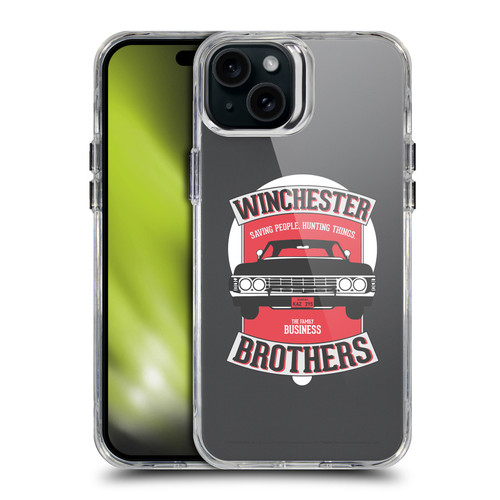 Supernatural Character Art Winchester Brothers SHOCKPROOF BUMPER CASE COMPATIBLE WITH Apple iPhone 15 Plus & MAGSAFE