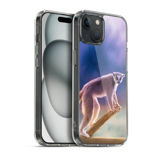 Simone Gatterwe Assorted Designs Ring-Tailed Lemur Soft Gel Case for Apple iPhone 15 Plus & MagSafe
