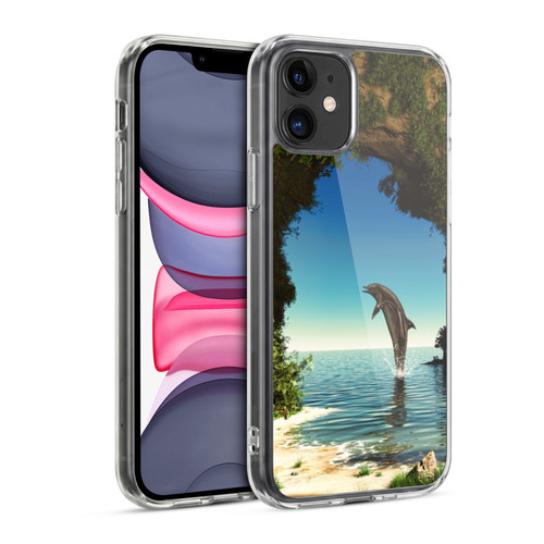 Simone Gatterwe Dolphins Hidden Cave Soft Gel Case for Apple iPhone 11