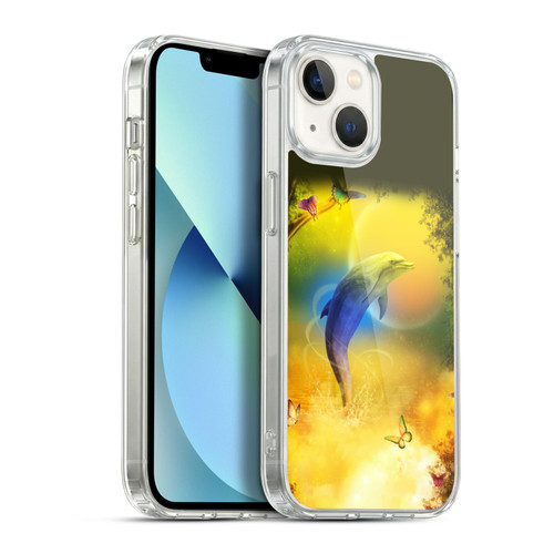 Simone Gatterwe Dolphins Colorful Dolphin Soft Gel Case for Apple iPhone 13