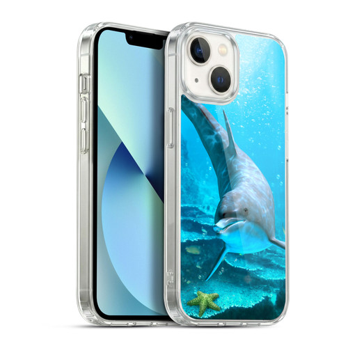 Simone Gatterwe Dolphins Seeking Starfish Soft Gel Case for Apple iPhone 13