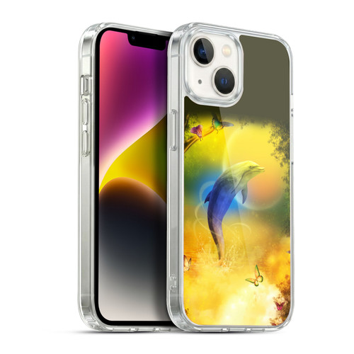 Simone Gatterwe Dolphins Colorful Dolphin Soft Gel Case for Apple iPhone 14