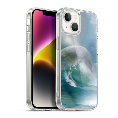 Simone Gatterwe Dolphins Ocean Waves Soft Gel Case for Apple iPhone 14