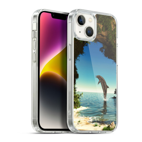 Simone Gatterwe Dolphins Hidden Cave Soft Gel Case for Apple iPhone 14 Plus & MagSafe