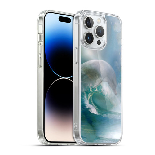 Simone Gatterwe Dolphins Ocean Waves Soft Gel Case for Apple iPhone 14 Pro Max & MagSafe