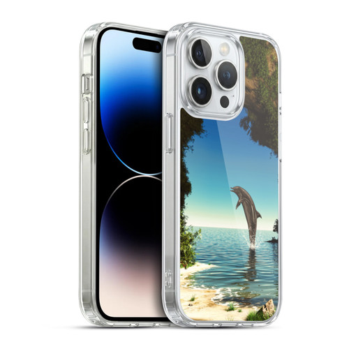 Simone Gatterwe Dolphins Hidden Cave Soft Gel Case for Apple iPhone 14 Pro & MagSafe
