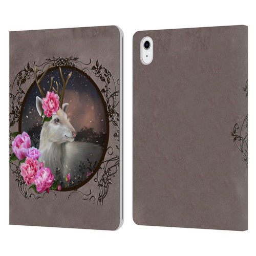 Ash Evans Animals White Deer Leather Book Wallet Case Cover For Apple iPad Air 11 2020/2022/2024/2025