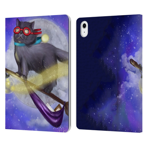 Ash Evans Black Cats Fly By Leather Book Wallet Case Cover For Apple iPad Air 11 2020/2022/2024/2025