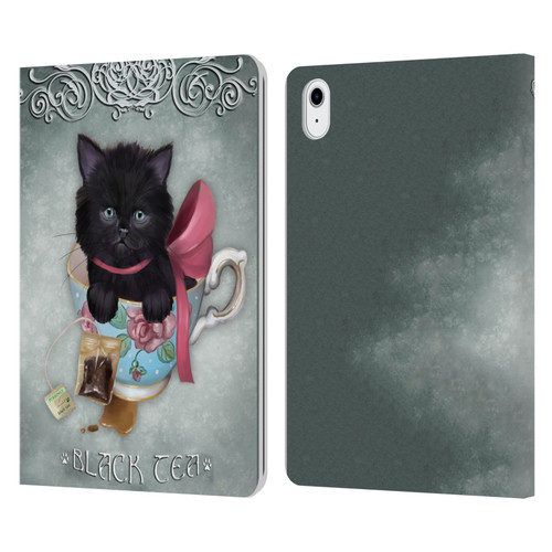 Ash Evans Black Cats Tea Leather Book Wallet Case Cover For Apple iPad Air 11 2020/2022/2024/2025