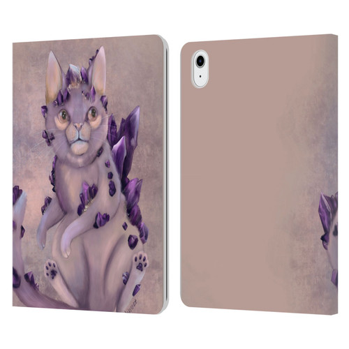 Ash Evans Graphics Amethyst Cat Leather Book Wallet Case Cover For Apple iPad Air 11 2020/2022/2024/2025