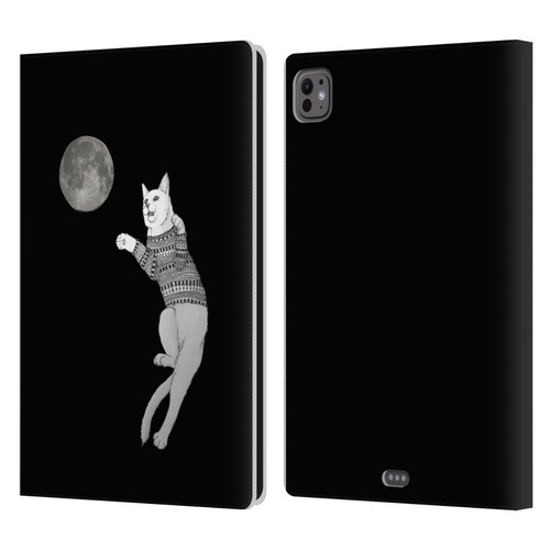 Barruf Animals Cat-ch The Moon Leather Book Wallet Case Cover For Apple iPad Pro 11 M4/M5 2024/2025