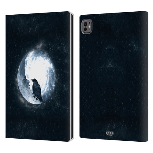 Barruf Animals Crow and Its Moon Leather Book Wallet Case Cover For Apple iPad Pro 11 M4/M5 2024/2025