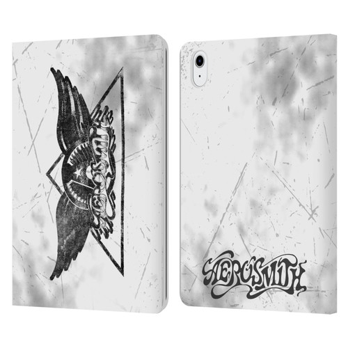Aerosmith Black And White Triangle Winged Logo Leather Book Wallet Case Cover For Apple iPad Air 11 2020/2022/2024/2025/2026