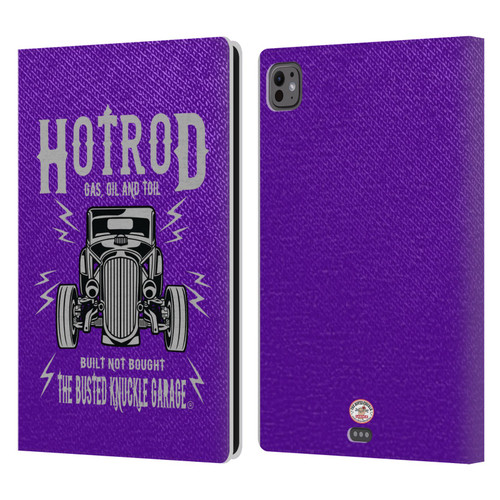 Busted Knuckle Garage Graphics Hot Rod Leather Book Wallet Case Cover For Apple iPad Pro 11 M4/M5 2024/2025