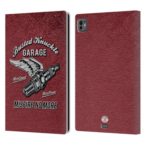 Busted Knuckle Garage Graphics Misfire Leather Book Wallet Case Cover For Apple iPad Pro 11 M4/M5 2024/2025