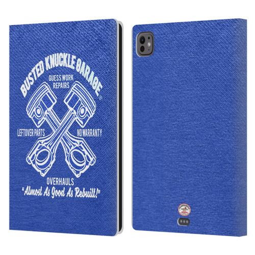 Busted Knuckle Garage Graphics Overhauls Leather Book Wallet Case Cover For Apple iPad Pro 11 M4/M5 2024/2025