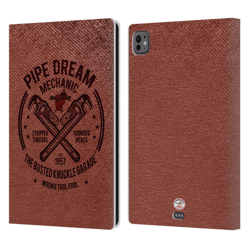Busted Knuckle Garage Graphics Pipe Dream Leather Book Wallet Case Cover For Apple iPad Pro 11 M4/M5 2024/2025