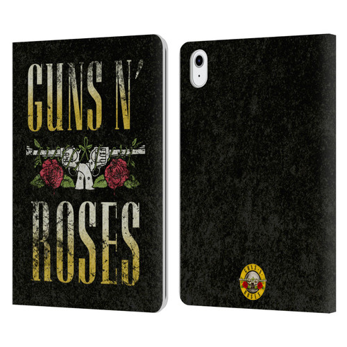 Guns N' Roses Key Art Text Logo Pistol Leather Book Wallet Case Cover For Apple iPad Air 11 2020/2022/2024/2025