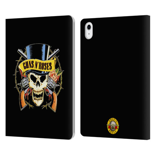 Guns N' Roses Key Art Top Hat Skull Leather Book Wallet Case Cover For Apple iPad Air 11 2020/2022/2024/2025