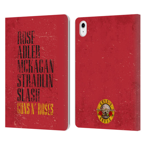 Guns N' Roses Vintage Names Leather Book Wallet Case Cover For Apple iPad Air 11 2020/2022/2024/2025