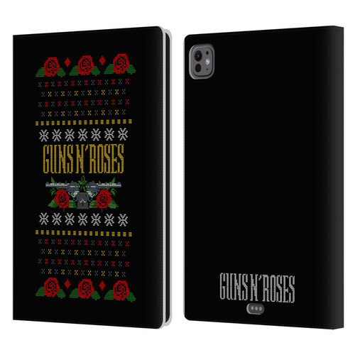 Guns N' Roses Christmas Text Logo Pistol Leather Book Wallet Case Cover For Apple iPad Pro 11 M4/M5 2024/2025