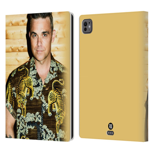 Robbie Williams Calendar Tiger Print Shirt Leather Book Wallet Case Cover For Apple iPad Pro 11 M4/M5 2024/2025