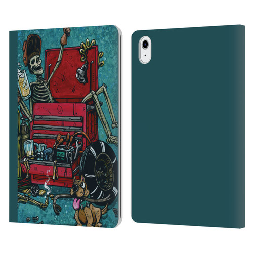 David Lozeau Colourful Art Garage Leather Book Wallet Case Cover For Apple iPad Air 11 2020/2022/2024/2025