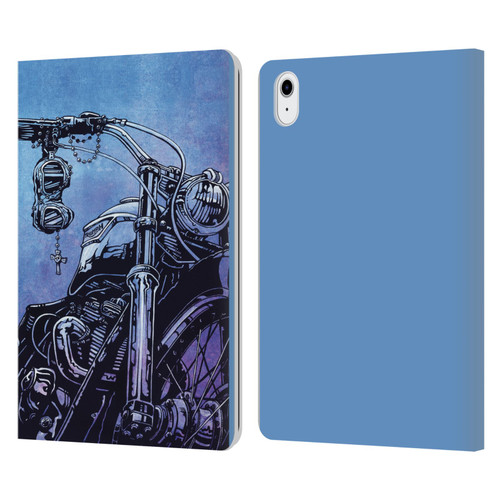 David Lozeau Skeleton Grunge Motorcycle Leather Book Wallet Case Cover For Apple iPad Air 11 2020/2022/2024/2025