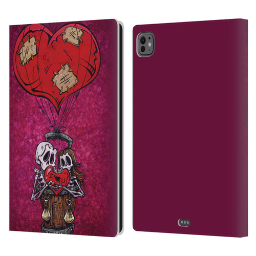 David Lozeau Colourful Grunge Day Of The Dead Leather Book Wallet Case Cover For Apple iPad Pro 11 M4/M5 2024/2025