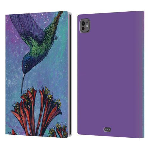 David Lozeau Colourful Grunge The Hummingbird Leather Book Wallet Case Cover For Apple iPad Pro 11 M4/M5 2024/2025