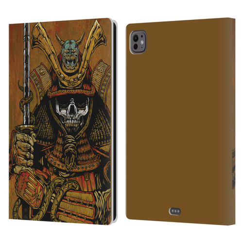 David Lozeau Colourful Grunge Samurai Leather Book Wallet Case Cover For Apple iPad Pro 11 M4/M5 2024/2025