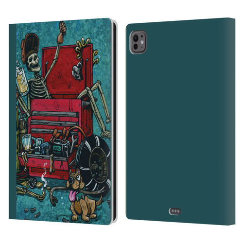 David Lozeau Colourful Art Garage Leather Book Wallet Case Cover For Apple iPad Pro 11 M4/M5 2024/2025