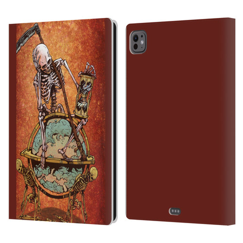David Lozeau Colourful Art Memento Mori Leather Book Wallet Case Cover For Apple iPad Pro 11 M4/M5 2024/2025