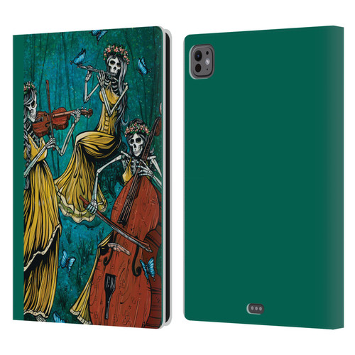 David Lozeau Colourful Art Three Female Leather Book Wallet Case Cover For Apple iPad Pro 11 M4/M5 2024/2025