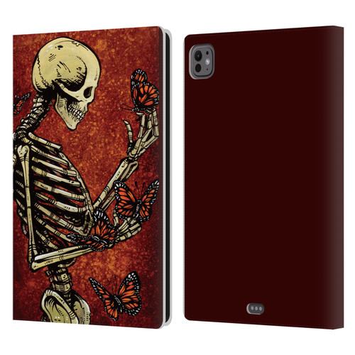 David Lozeau Skeleton Grunge Butterflies Leather Book Wallet Case Cover For Apple iPad Pro 11 M4/M5 2024/2025