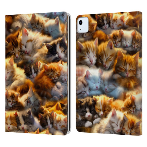 D.S. Valori Kitty And Puppy Kitty Dreams Leather Book Wallet Case Cover For Apple iPad Air 11 2020/2022/2024/2025