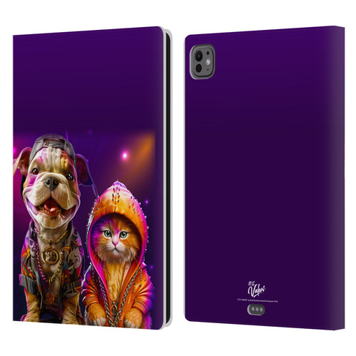 D.S. Valori Kitty And Puppy Hip Hop Pals Leather Book Wallet Case Cover For Apple iPad Pro 11 M4/M5 2024/2025