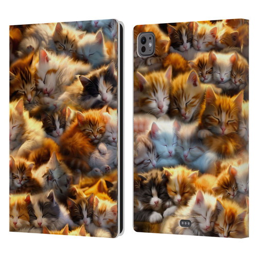 D.S. Valori Kitty And Puppy Kitty Dreams Leather Book Wallet Case Cover For Apple iPad Pro 11 M4/M5 2024/2025