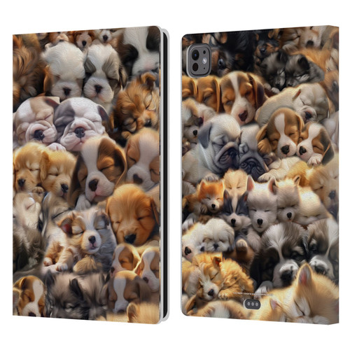 D.S. Valori Kitty And Puppy Puppy Dreams Leather Book Wallet Case Cover For Apple iPad Pro 11 M4/M5 2024/2025