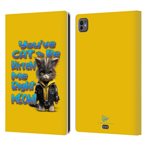 D.S. Valori Kitty And Puppy You've Cat To Be Kitten Me Leather Book Wallet Case Cover For Apple iPad Pro 11 M4/M5 2024/2025