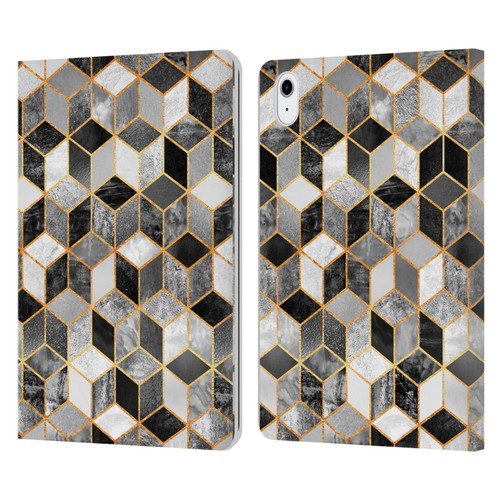 Elisabeth Fredriksson Cubes Collection Black And White Leather Book Wallet Case Cover For Apple iPad Air 11 2020/2022/2024/2025